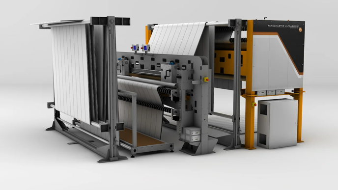 Impianto ad ultrasuoni di taglio e saldatura per produzione trapunte