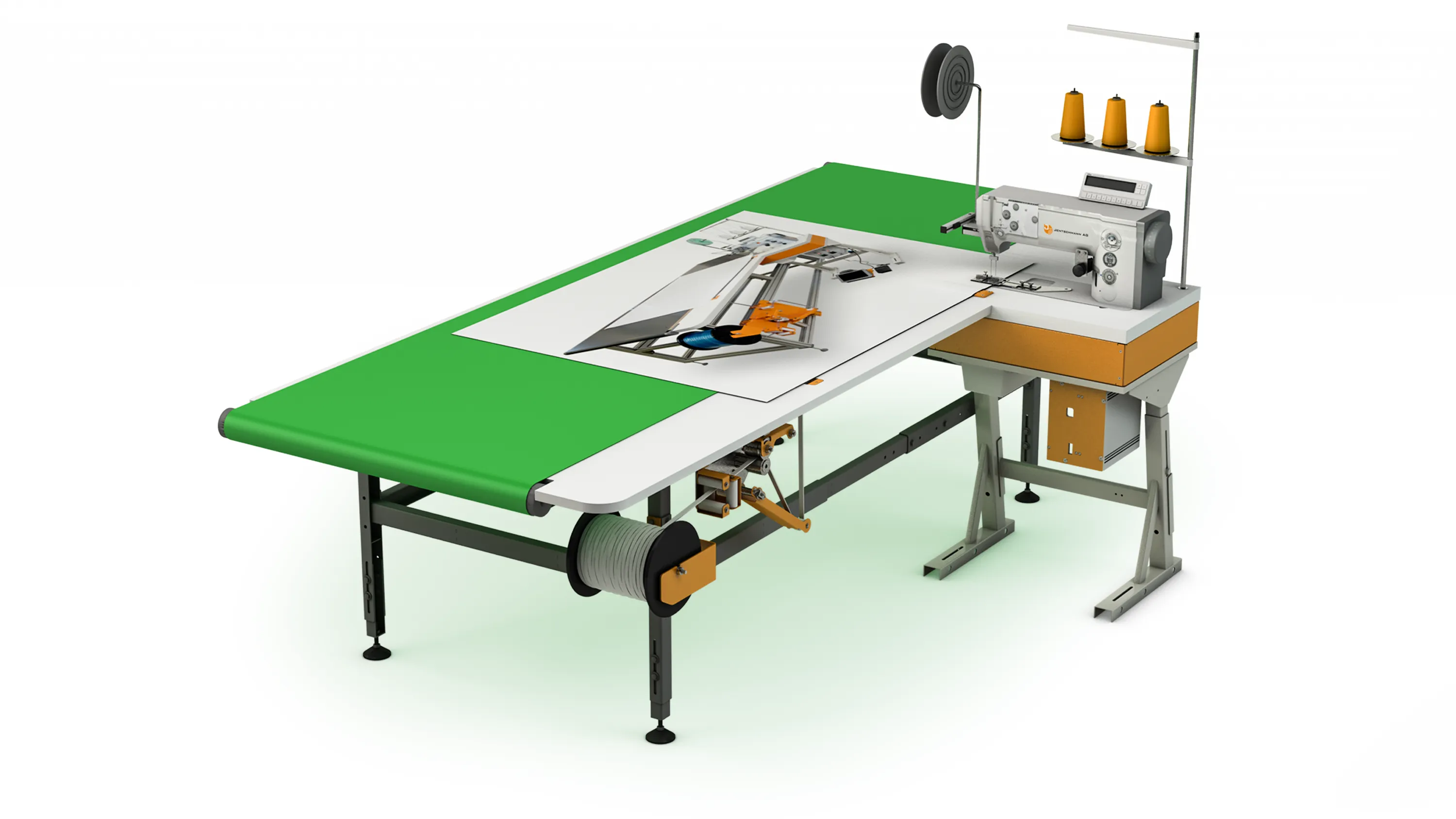 Macchina da cucire per applicazione di flat keder e velcro